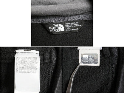 ノースフェイス プリント スウェット フード パーカー メンズ L The North Face プルオーバー トレーナー 裏起毛 グラフィック ツートン 黒