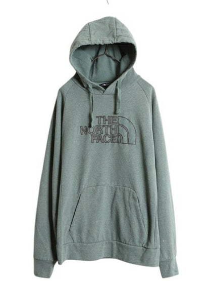 ノースフェイス ロゴ 刺繍 スウェット フード パーカー メンズ L The North Face アウトドア プルオーバー トレーナー 裏起毛 ワンポイント
