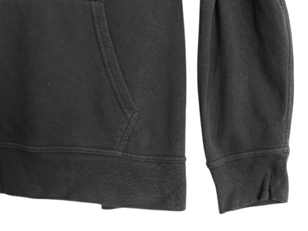 US企画 ノースフェイス プリント スウェット フード パーカー メンズ XL 黒 古着 The North Face プルオーバー トレーナー 裏起毛 ツートン