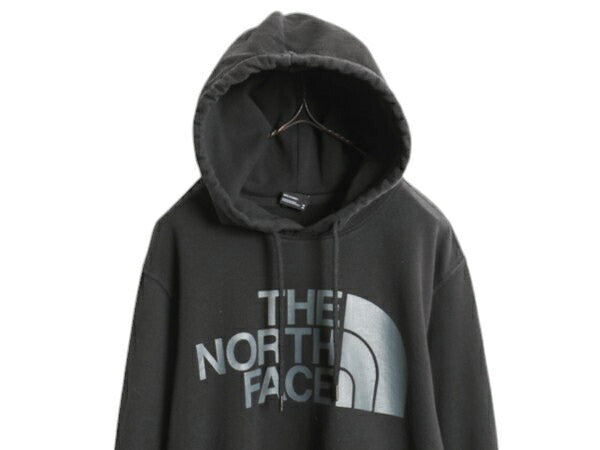 ノースフェイス プリント スウェット フード パーカー メンズ М / The North Face 裏起毛 プルオーバー トレーナー アウトドア ブラック