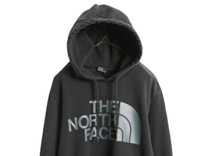 ノースフェイス プリント スウェット フード パーカー メンズ М / The North Face 裏起毛 プルオーバー トレーナー アウトドア ブラック