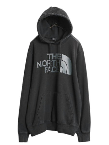 ノースフェイス プリント スウェット フード パーカー メンズ М / The North Face 裏起毛 プルオーバー トレーナー アウトドア ブラック