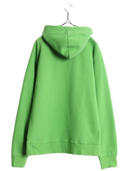 ノースフェイス プリント スウェット フード パーカー メンズ M 古着 The North Face プルオーバー トレーナー アウトドア 裏起毛 グリーン