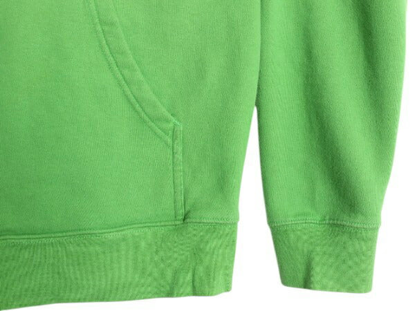 ノースフェイス プリント スウェット フード パーカー メンズ M 古着 The North Face プルオーバー トレーナー アウトドア 裏起毛 グリーン