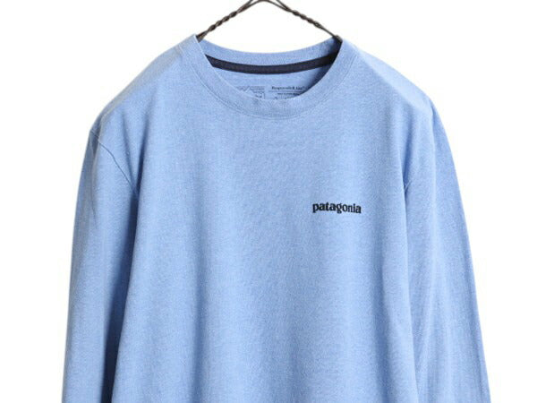 パタゴニア 両面 プリント 長袖 Tシャツ メンズ S / 古着 19年製 Patagonia アウトドア ロンT ロングスリーブ ロゴT P6 バックプリント 青