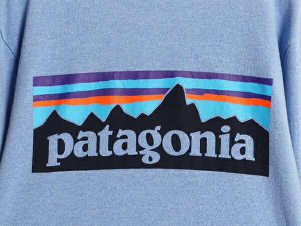 パタゴニア 両面 プリント 長袖 Tシャツ メンズ S / 古着 19年製 Patagonia アウトドア ロンT ロングスリーブ ロゴT P6 バックプリント 青