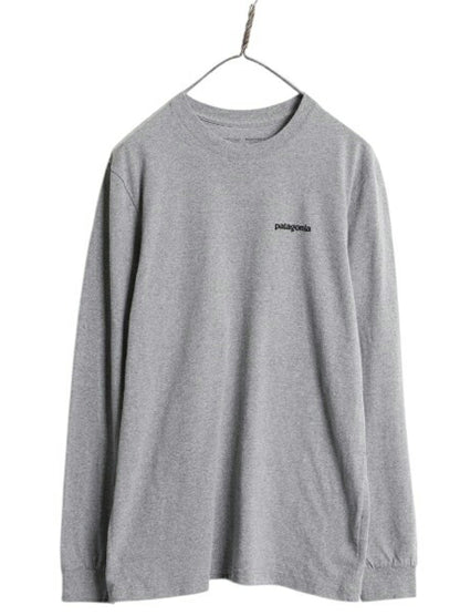 パタゴニア 両面 プリント 長袖 Tシャツ メンズ S / 古着 18年製 Patagonia アウトドア ロンT ロングスリーブ ロゴT P6 バックプリント 灰