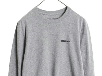 パタゴニア 両面 プリント 長袖 Tシャツ メンズ S / 古着 18年製 Patagonia アウトドア ロンT ロングスリーブ ロゴT P6 バックプリント 灰