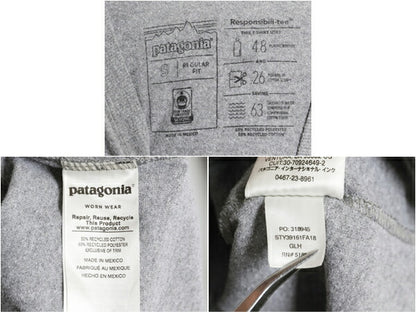 パタゴニア 両面 プリント 長袖 Tシャツ メンズ S / 古着 18年製 Patagonia アウトドア ロンT ロングスリーブ ロゴT P6 バックプリント 灰