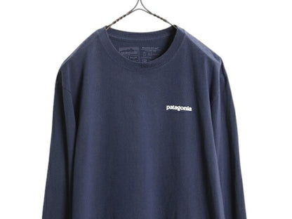 パタゴニア 両面 プリント 長袖 Tシャツ メンズ М / 古着 18年製 Patagonia アウトドア ロンT ロングスリーブ ロゴT P6 バックプリント 紺