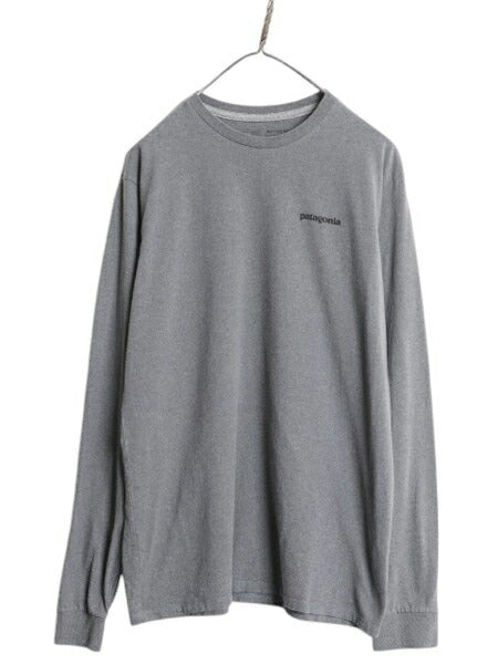 パタゴニア 両面 プリント 長袖 Tシャツ メンズ M / 古着 22年製 Patagonia アウトドア ロンT ロングスリーブ ロゴT P6 バックプリント 灰