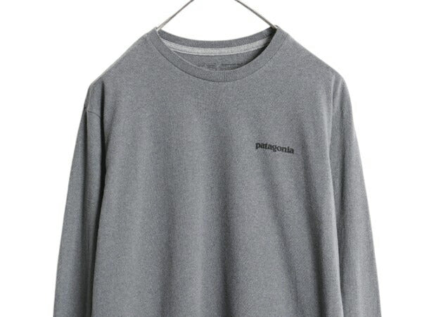 パタゴニア 両面 プリント 長袖 Tシャツ メンズ M / 古着 22年製 Patagonia アウトドア ロンT ロングスリーブ ロゴT P6 バックプリント 灰