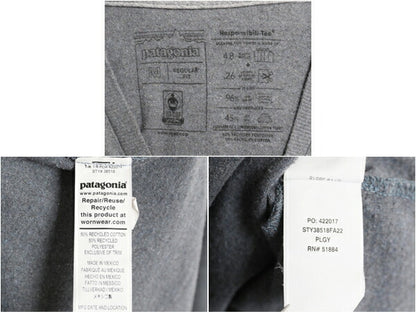 パタゴニア 両面 プリント 長袖 Tシャツ メンズ M / 古着 22年製 Patagonia アウトドア ロンT ロングスリーブ ロゴT P6 バックプリント 灰