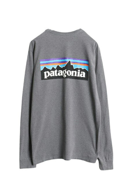 パタゴニア 両面 プリント 長袖 Tシャツ メンズ M / 古着 22年製 Patagonia アウトドア ロンT ロングスリーブ ロゴT P6 バックプリント 灰