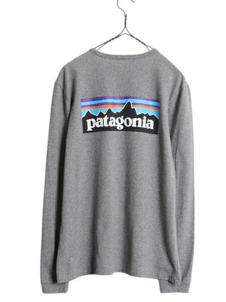 パタゴニア 両面 プリント 長袖 Tシャツ レディース S / 古着 Patagonia アウトドア ロンT ロングスリーブ ロゴT P6 バックプリント グレー