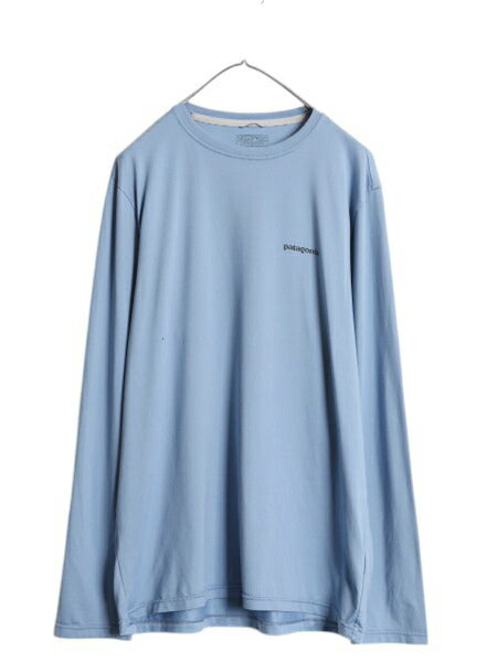 パタゴニア 両面 プリント 長袖 Tシャツ メンズ M 18年製 Patagonia ストレッチ ロンT ロングスリーブ フィッツロイ トラウト グラフィック