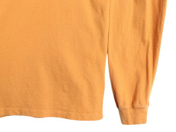 ノースフェイス プリント 長袖 Tシャツ メンズ M / The North Face  アウトドア ロンT ロングスリーブ クルーネック オレンジ ワンポイント
