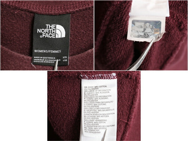 ノースフェイス ロゴ 刺繍 スウェット レディース XXL The North Face アウトドア トレーナー スエット クルーネック 裏起毛 大きいサイズ