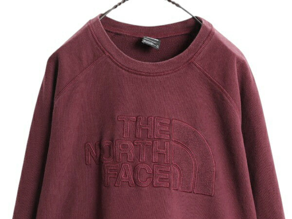 ノースフェイス ロゴ 刺繍 スウェット レディース XXL The North Face アウトドア トレーナー スエット クルーネック 裏起毛 大きいサイズ