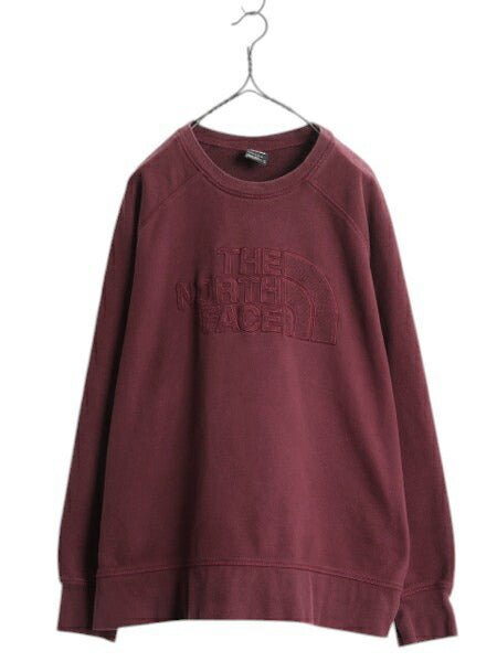 ノースフェイス ロゴ 刺繍 スウェット レディース XXL The North Face アウトドア トレーナー スエット クルーネック 裏起毛 大きいサイズ