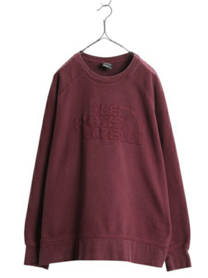 ノースフェイス ロゴ 刺繍 スウェット レディース XXL The North Face アウトドア トレーナー スエット クルーネック 裏起毛 大きいサイズ