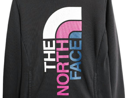 ノースフェイス プリント スウェット フード パーカー レディース S / The North Face プルオーバー トレーナー 裏起毛 ツートン ブラック