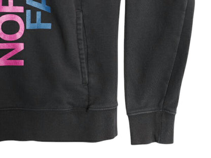 ノースフェイス プリント スウェット フード パーカー レディース S / The North Face プルオーバー トレーナー 裏起毛 ツートン ブラック