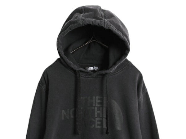 ノースフェイス プリント スウェット フード パーカー メンズ М The North Face 裏起毛 トレーナー プルオーバー アウトドア ブラック 黒