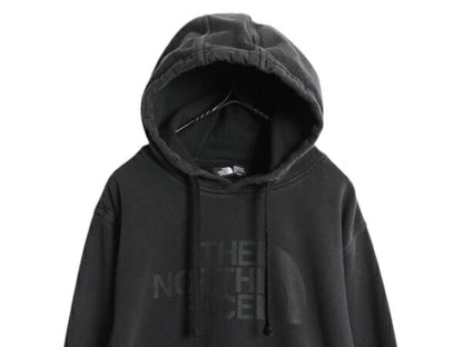 ノースフェイス プリント スウェット フード パーカー メンズ М The North Face 裏起毛 トレーナー プルオーバー アウトドア ブラック 黒