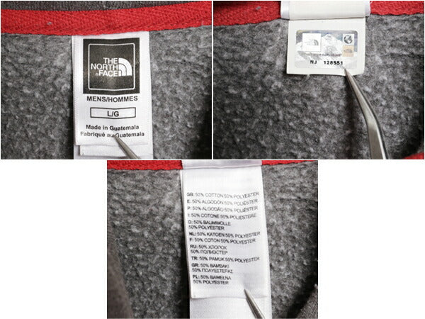 ノースフェイス プリント スウェット フード パーカー メンズ L / The North Face 裏起毛 トレーナー プルオーバー アウトドア ツートン 灰