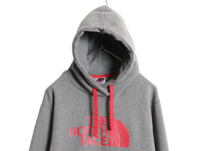 ノースフェイス プリント スウェット フード パーカー メンズ L / The North Face 裏起毛 トレーナー プルオーバー アウトドア ツートン 灰