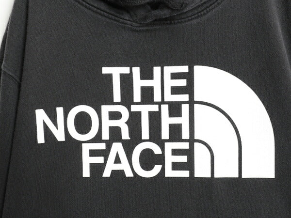 ノースフェイス プリント スウェット フード パーカー メンズ L 古着 The North Face 裏起毛 プルオーバー トレーナー アウトドア ブラック