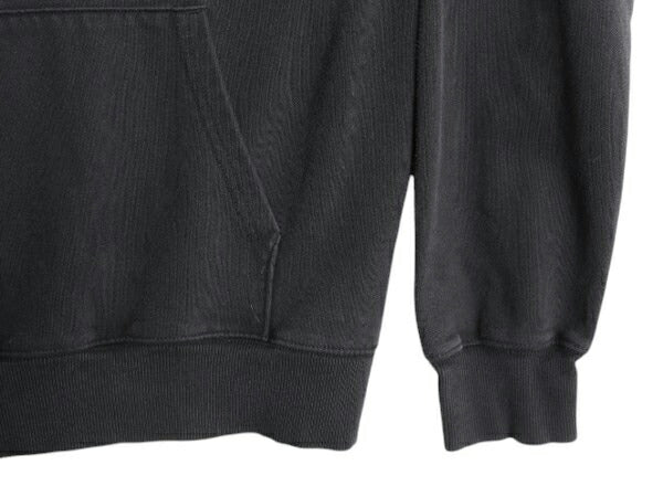 ノースフェイス プリント スウェット フード パーカー メンズ L 古着 The North Face 裏起毛 プルオーバー トレーナー アウトドア ブラック
