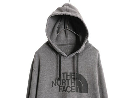 ノースフェイス プリント スウェット フード パーカー メンズ XXL 程/ The North Face アウトドア トレーナー プルオーバー 裏起毛 グレー