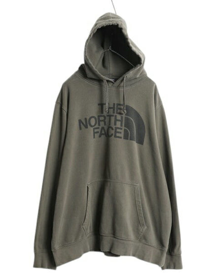 ノースフェイス プリント スウェット フード パーカー メンズ XL The North Face アウトドア プルオーバー 裏起毛 トレーナー 大きいサイズ