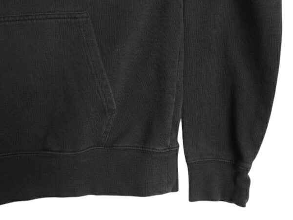 ノースフェイス プリント スウェット フード パーカー メンズ S 古着 The North Face プルオーバー 裏起毛 トレーナー アウトドア 薄手 黒
