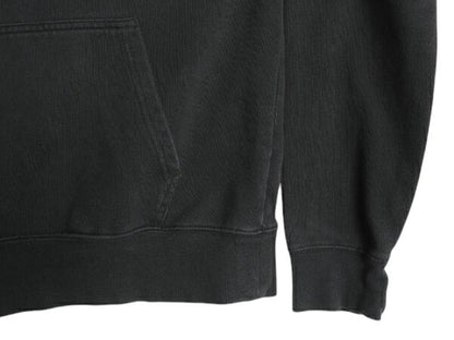 ノースフェイス プリント スウェット フード パーカー メンズ S 古着 The North Face プルオーバー 裏起毛 トレーナー アウトドア 薄手 黒