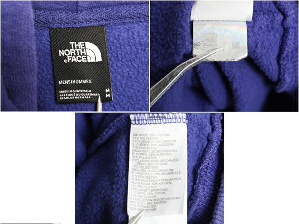 ノースフェイス 両面 プリント スウェット フード パーカー メンズ М 古着 The North Face アウトドア トレーナー プルオーバー 薄手 青紫