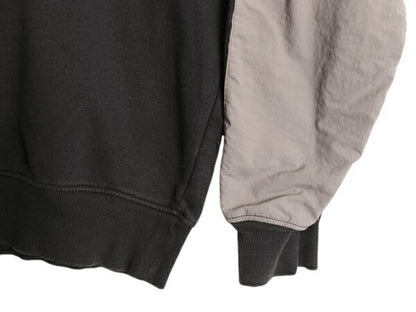 ノースフェイス プリント スウェット メンズ L / 古着 The North Face ナイロン 切替 裏起毛 アウトドア トレーナー グラフィック ブラック