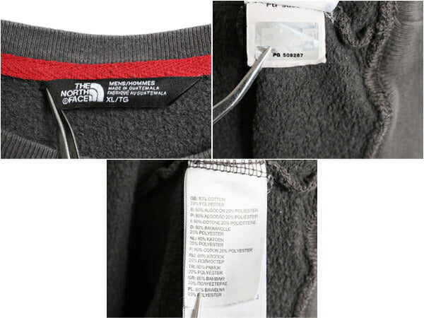 ノースフェイス プリント スウェット メンズ XL / 古着 The North Face 裏起毛 アウトドア 大きいサイズ トレーナー 薄手 前V クルーネック
