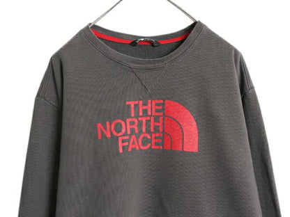ノースフェイス プリント スウェット メンズ XL / 古着 The North Face 裏起毛 アウトドア 大きいサイズ トレーナー 薄手 前V クルーネック