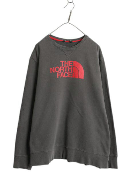 ノースフェイス プリント スウェット メンズ XL / 古着 The North Face 裏起毛 アウトドア 大きいサイズ トレーナー 薄手 前V クルーネック