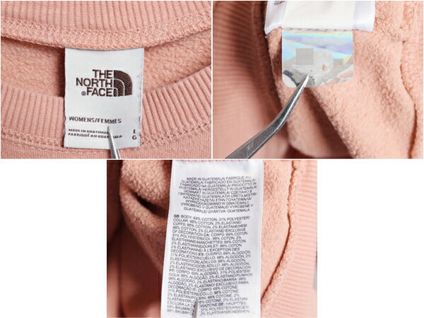 ノースフェイス クルーネック スウェット レディース L The North Face 裏起毛 アウトドア ワンポイント 茶タグ ワッペン トレーナー 薄手