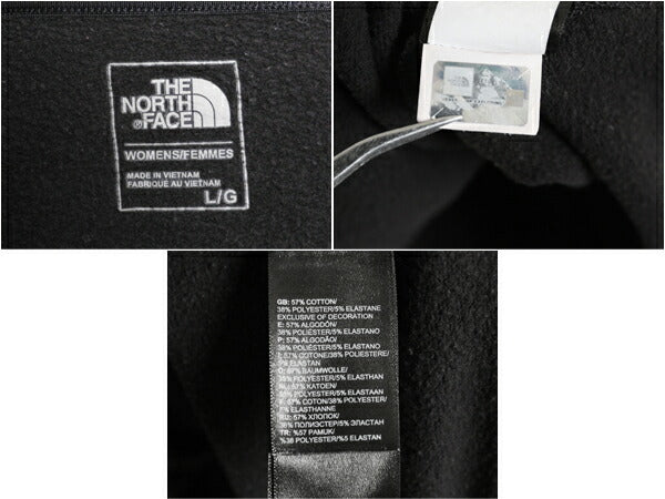 ノースフェイス クルーネック スウェット レディース L 黒 古着 The North Face 裏起毛 アウトドア ストレッチ トレーナー 薄手 ブラック