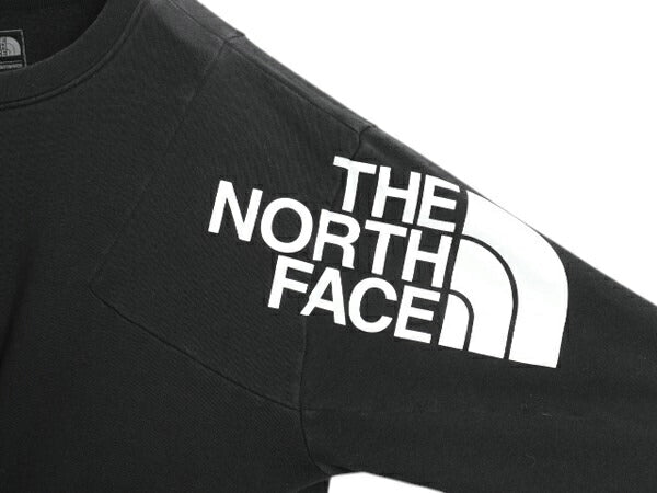 ノースフェイス クルーネック スウェット レディース L 黒 古着 The North Face 裏起毛 アウトドア ストレッチ トレーナー 薄手 ブラック