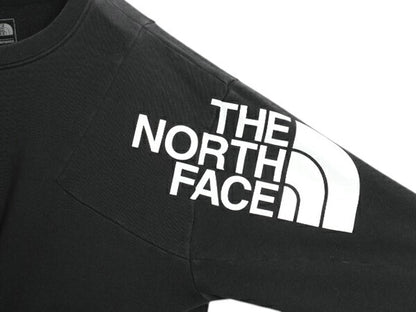 ノースフェイス クルーネック スウェット レディース L 黒 古着 The North Face 裏起毛 アウトドア ストレッチ トレーナー 薄手 ブラック