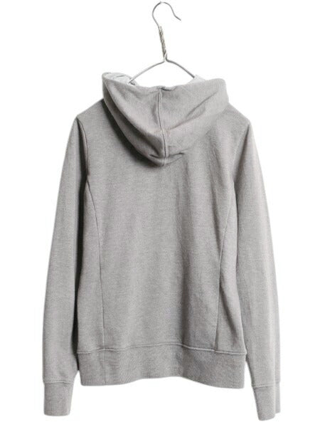 ノースフェイス プリント スウェット フード パーカー レディース XS 灰 The North Face プルオーバー 裏起毛 トレーナー ツートン グレー