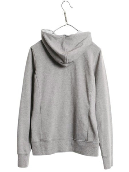 ノースフェイス プリント スウェット フード パーカー レディース XS 灰 The North Face プルオーバー 裏起毛 トレーナー ツートン グレー