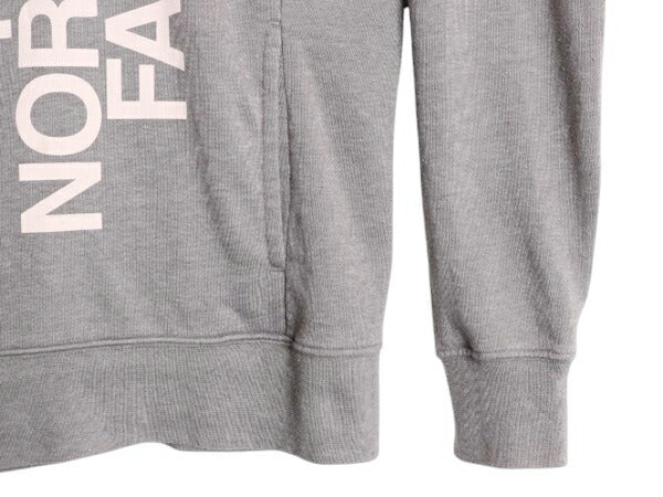 ノースフェイス プリント スウェット フード パーカー レディース XS 灰 The North Face プルオーバー 裏起毛 トレーナー ツートン グレー