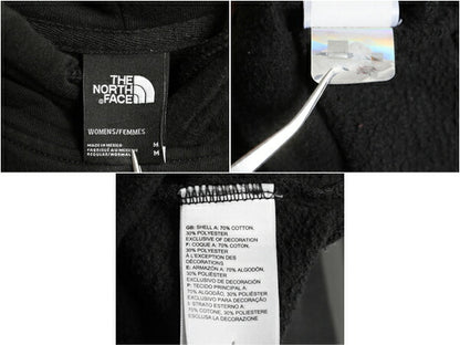 US企画 ノースフェイス プリント スウェット フード パーカー レディース M 黒 The North Face アウトドア プルオーバー トレーナー 裏起毛